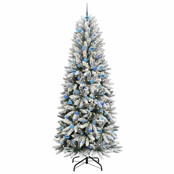 vidaXL Artificial Christmas Tree with 300 LEDs with Stand White 240 cm
