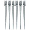 vidaXL Ground Spikes 6 pcs Silver 8x8x91 cm Galvanised Steel