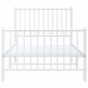 vidaXL Metal Bed Frame without Mattress with Footboard White 90x200cm