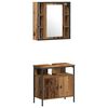 vidaXL Bathroom Furniture Set with Shelf 3 pcs Brown Engineered wood