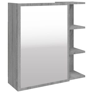 vidaXL Bathroom Mirror Cabinet Grey Sonoma 62.5x20.5x64 cm Engineered Wood