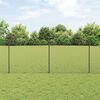 vidaXL Fence with Post Grey 1 x 25 m Steel and PVC