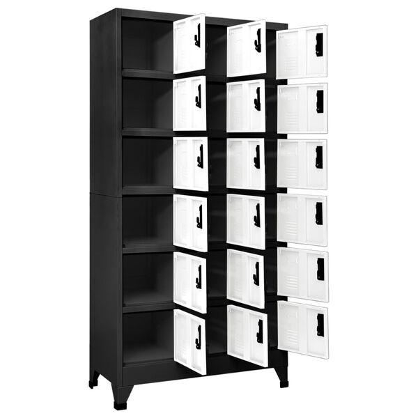 vidaXL Locker Cabinet Anthracite and White 90x40x180 cm Steel