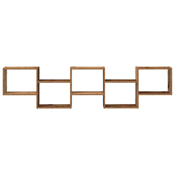 vidaXL Wall Cube Shelf 5 Compartments Old Wood Engineered Wood