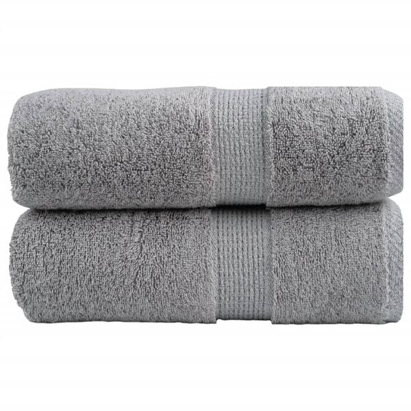 vidaXL Premium Wash Towels "SOLUND" 2 pcs Grey 30x30 cm 600 gsm