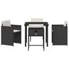 vidaXL Garden Dining Set 5 pcs Black Poly Rattan