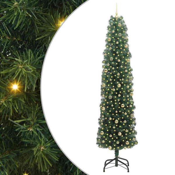 vidaXL Artificial Christmas Tree with 300 LEDs with Stand Green 240 cm