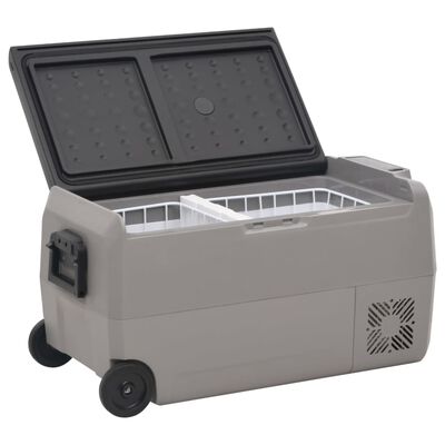 vidaXL Cool Box with Wheel and Adapter Black & Grey 36 L PP & PE