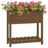 vidaXL Planter with Shelf Honey Brown 82.5x34.5x81 cm Solid Wood Pine