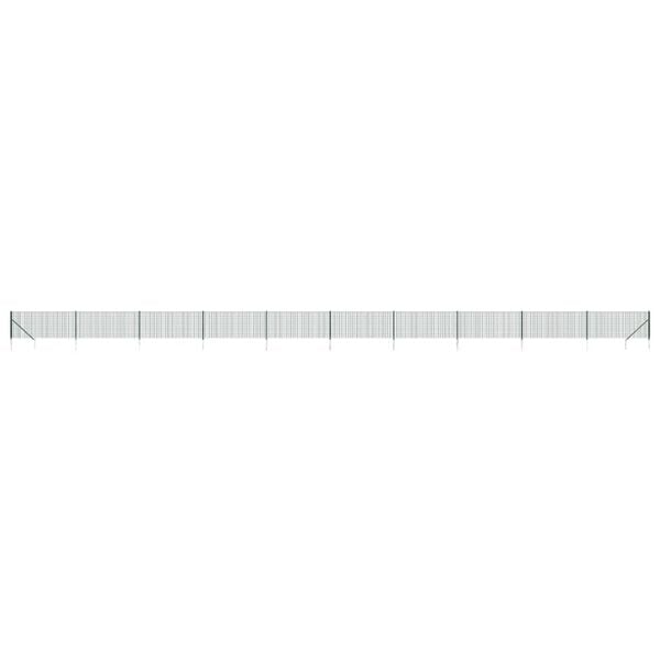 vidaXL Wire Mesh Fence with Spike Anchors Green 1.1x25 m