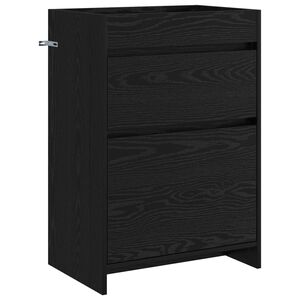 vidaXL Bathroom Under Sink Cabinet Black Oak 56 x 37.5 x 81 cm