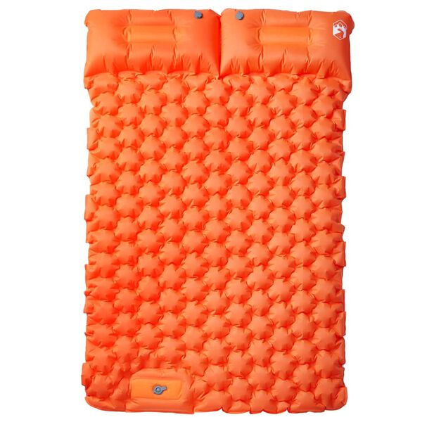 vidaXL Self Inflating Camping Mattress with Pillows 2-Person Orange