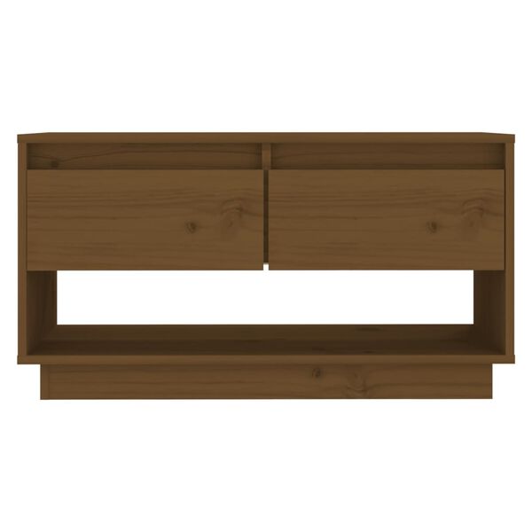 vidaXL TV Cabinet Honey Brown 74x34x40 cm Solid Wood Pine