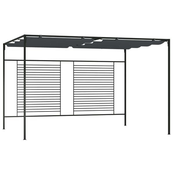 vidaXL Gazebo with Retractable Roof 4x3x2.3 m Anthracite 180 g/m&sup2;