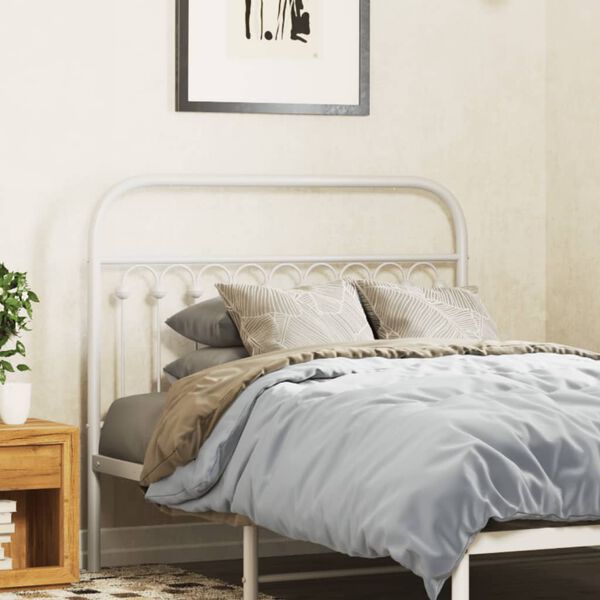 vidaXL Metal Replace Headboard White 107 cm