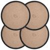 vidaXL Jute Placemets 4 pcs Natural and Black 100% Tossa Jute