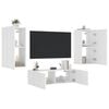vidaXL 3 Piece TV Wall Cabinets with LED Lights White