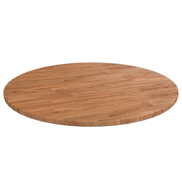 vidaXL Round Table Top Light Brown &Oslash;80x1.5 cm Treated Solid Wood Oak