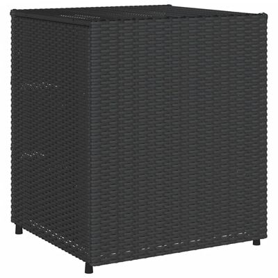 vidaXL Garden Storage Cabinet Black 55x59x69 cm Poly Rattan