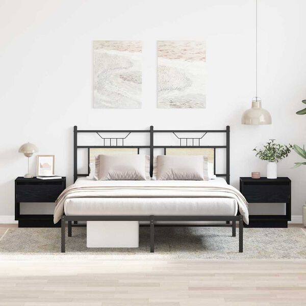 vidaXL Nightstand 2 pcs Black Oak 45 x 34 x 44 cm Engineered Wood