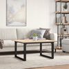 vidaXL Coffee Table O-Frame 90x90x45 cm Solid Wood Pine and Steel