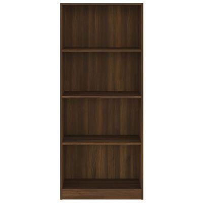 vidaXL 4-Tier Book Cabinet Brown Oak 60x24x142 cm Engineered Wood