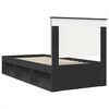 vidaXL Bed Frame with Headboard Black 90 x 190 cm Solid Pine Wood