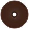 vidaXL Luxury Bathroom Basin Round Matt Dark Brown 32.5x14 cm Ceramic