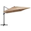 vidaXL Cantilever Garden Parasol with LED Lights and Aluminium Pole 400x300 cm Taupe