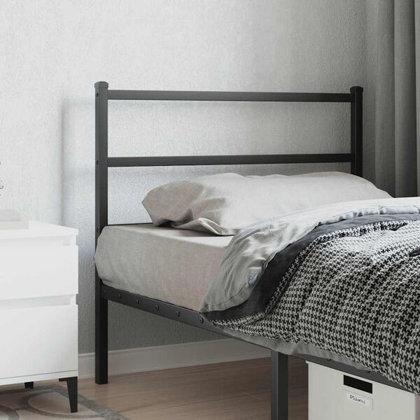 vidaXL Metal Replace Headboard Black 100 cm