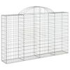 vidaXL Arched Gabion Baskets 7 pcs 200x30x120/140 cm Galvanised Iron