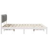 vidaXL Bed Frame with Upholstered Headboard Light Grey 160 x 200 cm