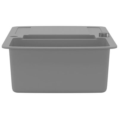 vidaXL Granite Kitchen Sink Double Basin Grey