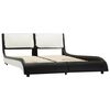vidaXL Bed Frame without Mattress Black&White Faux Leather 135x190 cm Double