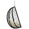 vidaXL Hanging Egg Chair Cream white 91.5 x 60 x 110 cm Poly Rattan