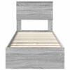 vidaXL Storage Bed with Drawer Grey Sonoma 75 x 190 cm Engineered Wood