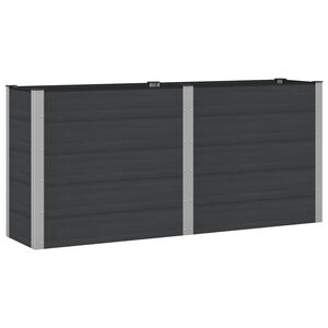 vidaXL Garden Raised Bed Black 200 x 50 x 91 cm WPC and Aluminium