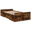 vidaXL Bed Frame with Drawers without Mattress Smoked Oak 75x190 cm Small Single