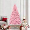 vidaXL Artificial Pre-lit Christmas Tree with 300 LEDs Pink 210 cm PVC