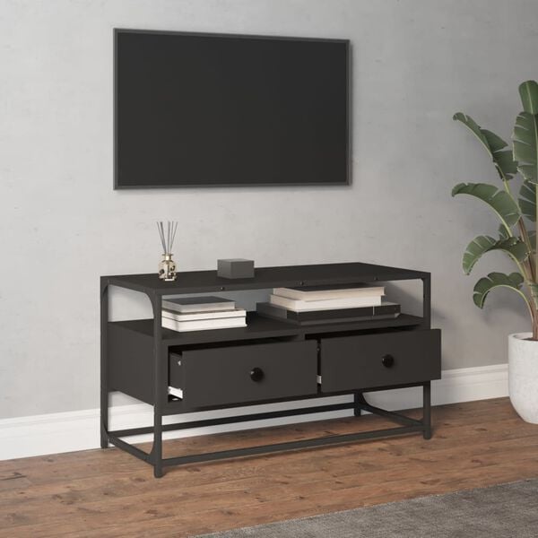 vidaXL TV Cabinet Black 80x35x45 cm Engineered Wood