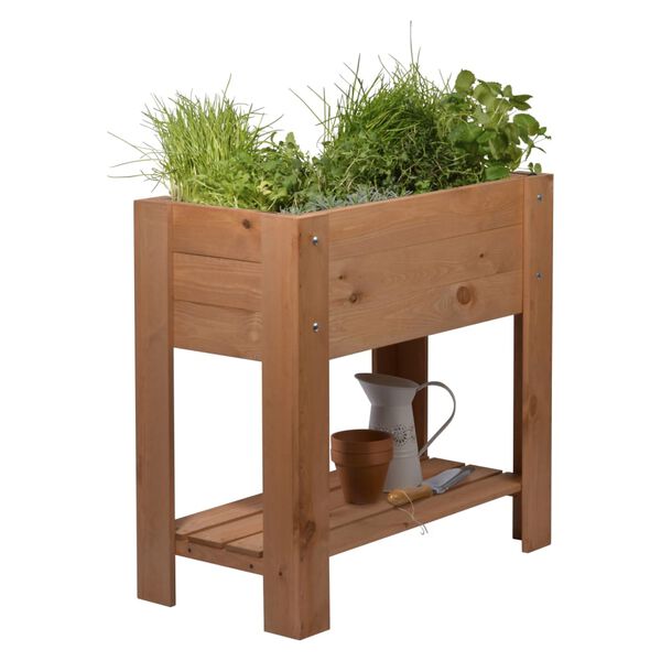 dobar Rectangular Raised Bed with Shelf "Urban" Natural