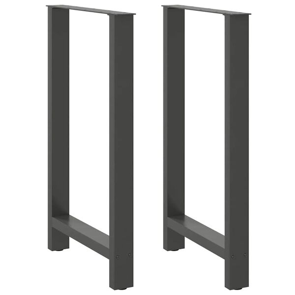 vidaXL Bar Table Legs Anthracite 2 pcs 60x(100-101) cm Steel