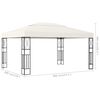 vidaXL Gazebo 3x4 m Cream Fabric