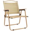 vidaXL Camping Chairs 2 pcs Beige 54x55x78 cm Oxford Fabric