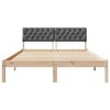 vidaXL Bed frame Brown and dark grey 140 x 200 cm Solid pine wood