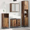 vidaXL Bathroom Furniture Set with Door 3 pcs Old wood 65 x 33 x 60 cm