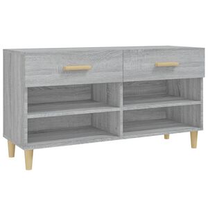 vidaXL Shoe Cabinet Grey Sonoma 102x35x55 cm Engineered Wood