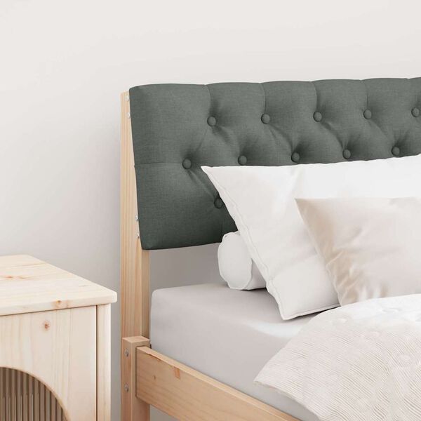 vidaXL Upholstered Headboard Dark Grey 80 cm Solid Pine Wood