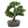Emerald Artificial Pinus Bonsai on Brown Plate 32 cm