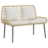 vidaXL Garden Bench Brown and Cream Poly Rattan